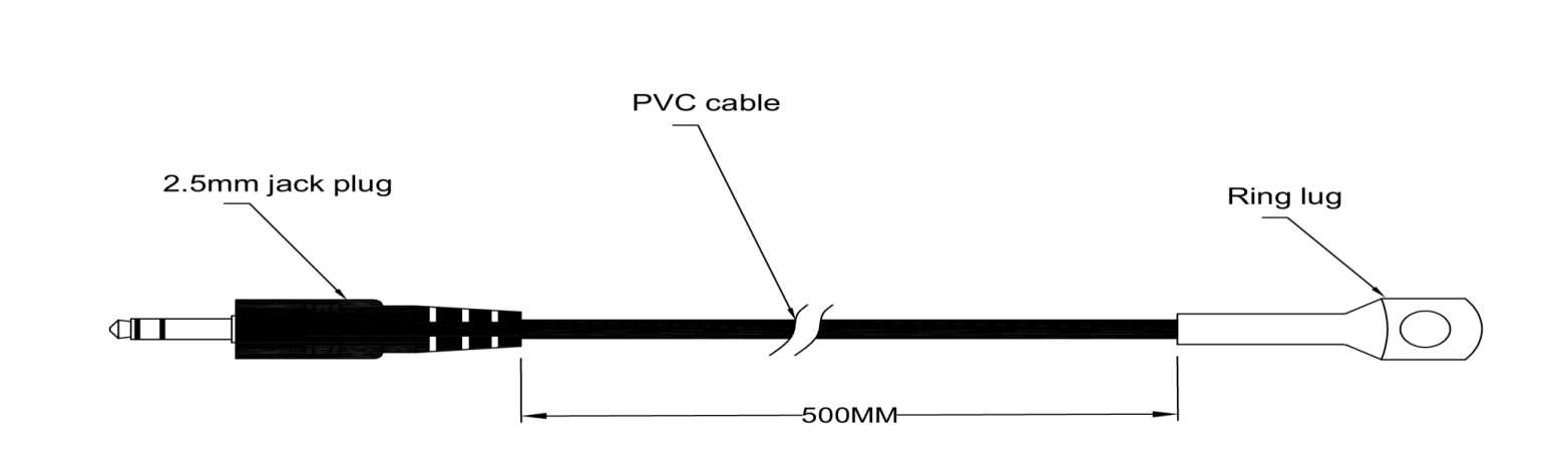 حساس حرارة بمقاومة حرارية NTC 5kΩ — طرف حلقي, موصل 2.5mm