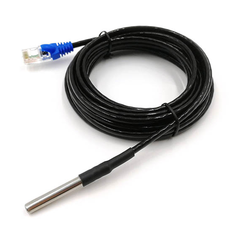 حساس حرارة رقمي DS18B20 — واجهة 1-Wire, مقاوم للماء, موصل RJ45