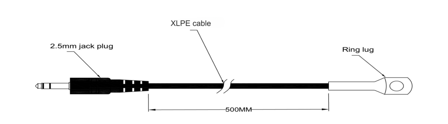 حساس حرارة رقمي DS18B20 — طرف حلقي, موصل 2.5mm, كابل XLPE